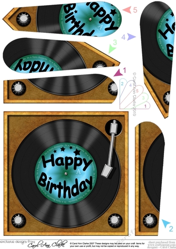 Fun Birthday Record - Fan Pyramage Topper