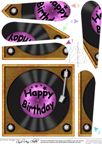 Fun Birthday Record - Fan Pyramage Topper