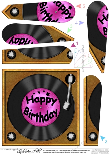 Fun Birthday Record - Fan Pyramage Topper