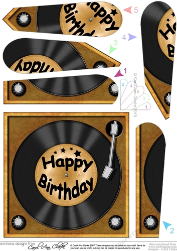 Fun Birthday Record - Fan Pyramage Topper