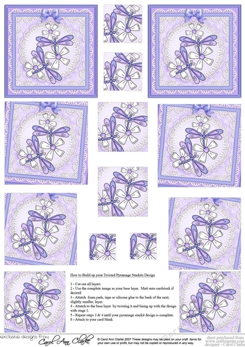 Dreamy Dragonflies - Twisted Pyramage sheet