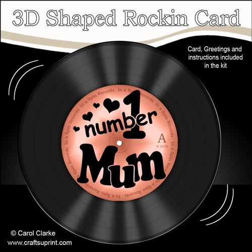 3D Shaped Rocking Card Kit - On the Record - Number 1 MUM