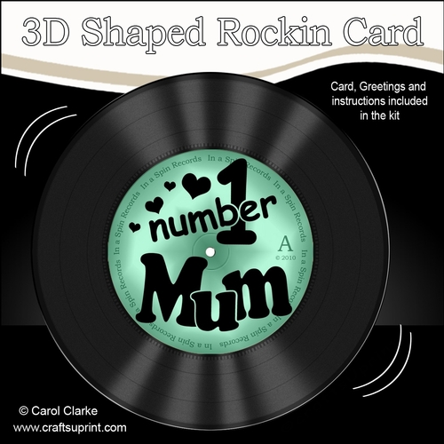 3D Shaped Rocking Card Kit - On the Record - Number 1 MUM