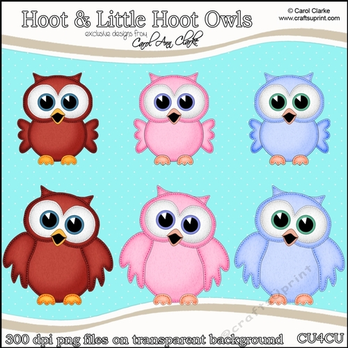 Hoot & Little Hoot Owls - CU4CU Digital Clip Art Set