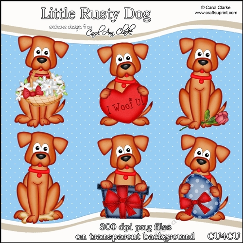 Cute Rusty Dog - CU4CU Digital Clip Art Set