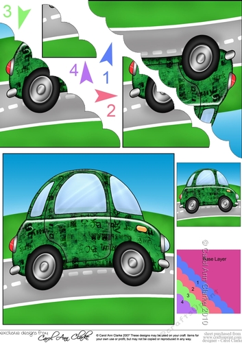 Funky Graffiti Car - Scallop Corner Stacker