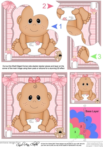 Cute Ethnic New Baby Shell Edged Corner Side Stacker