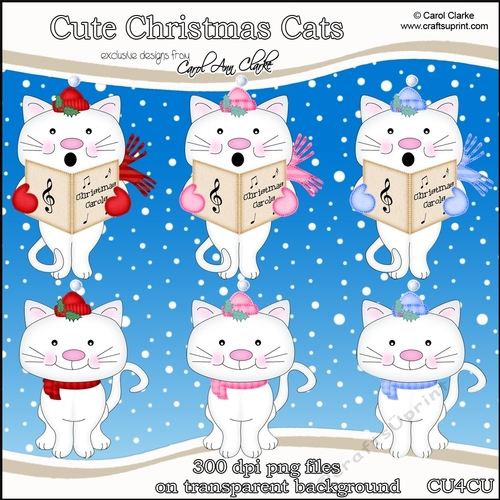 Cute Christmas Cats - CU4CU Digital Clip Art Set