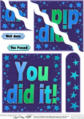 You Did It! Metallic Quick Card with Wavy Corner Side Stacke