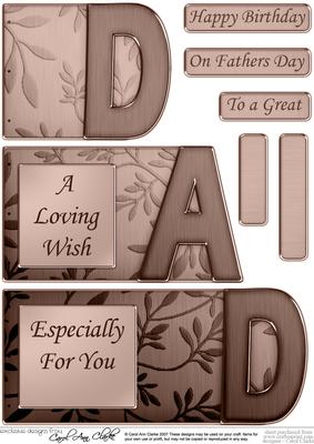 Dad Elegant Metallic Book Sheet