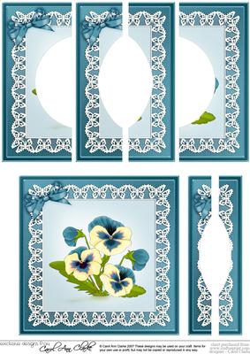 Pansy on Butterfly Lace Quick Card with Circular Side Stacke