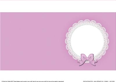 Square Pearls and Lace Card Front or Insert