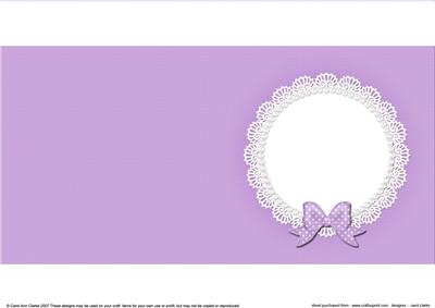 Square Pearls and Lace Card Front or Insert