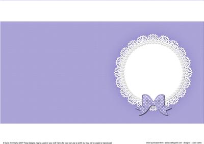 Square Pearls and Lace Card Front or Insert