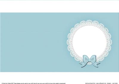 Square Pearls and Lace Card Front or Insert