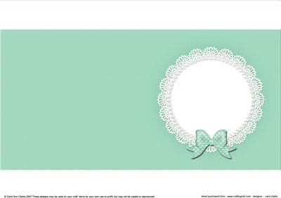 Square Pearls and Lace Card Front or Insert