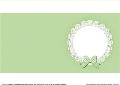 Square Pearls and Lace Card Front or Insert