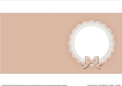 Square Pearls and Lace Card Front or Insert