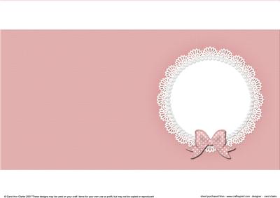 Square Pearls and Lace Card Front or Insert