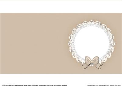 Square Pearls and Lace Card Front or Insert