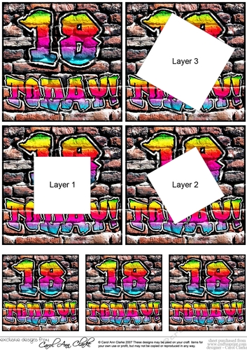18 Today! - Graffiti Twisted Tunnel Topper