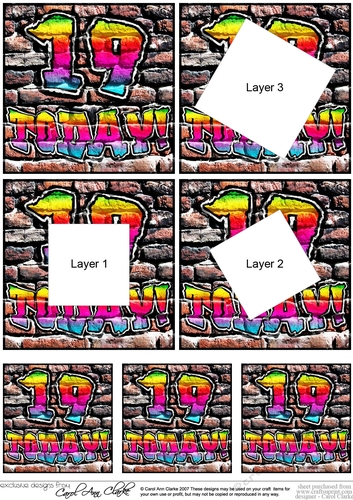 19 Today! - Graffiti Twisted Tunnel Topper