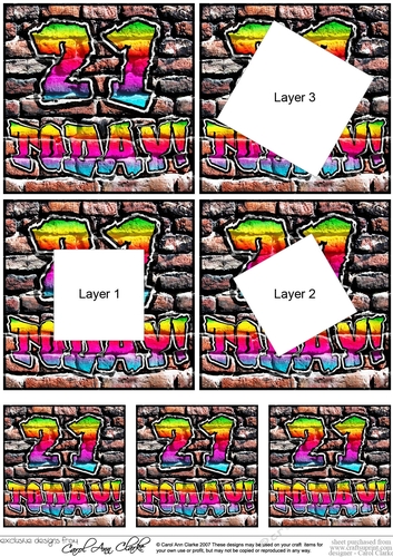 21 Today! - Graffiti Twisted Tunnel Topper