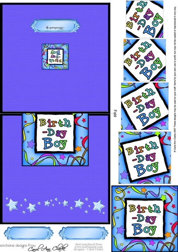 Birthday Boy - No-Hole Easy Over the Edge Card & Spiral Pyramid Topper