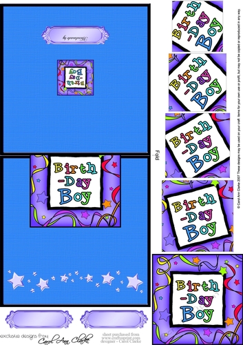 Birthday Boy - No-Hole Easy Over the Edge Card & Spiral Pyramid Topper