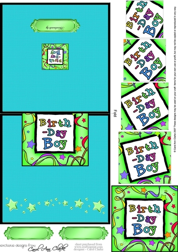 Birthday Boy - No-Hole Easy Over the Edge Card & Spiral Pyramid Topper