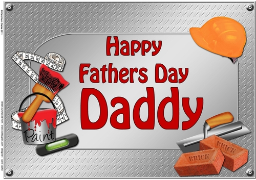 Happy Fathers Day Daddy - A4 Handyman Tools Card Topper