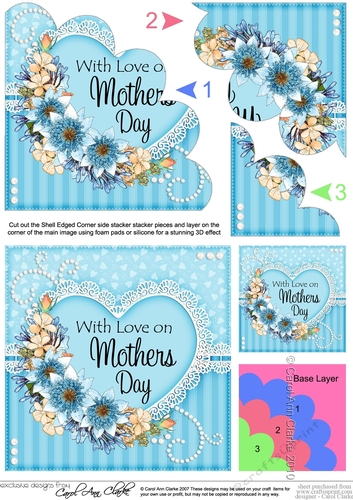 Mothers Day Flowers, Lace & Pearls Shell Edged Corner Side Stacker