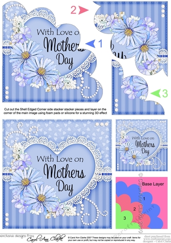 Mothers Day Flowers, Lace & Pearls Shell Edged Corner Side Stacker