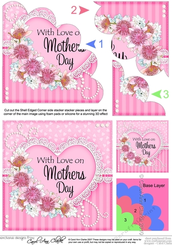 Mothers Day Flowers, Lace & Pearls Shell Edged Corner Side Stacker