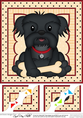 8 x 8 Cute Little Shih Tzu Dog Scalloped Corner Topper 