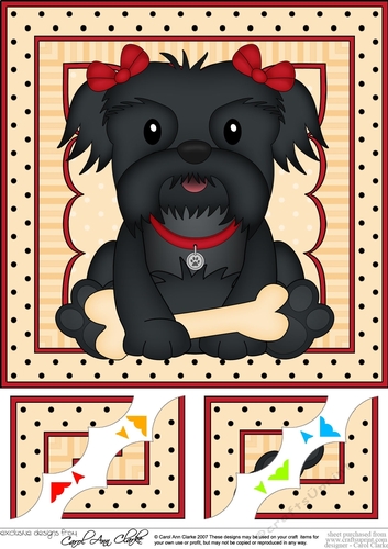 8 x 8 Cute Little Shih Tzu Dog Scalloped Corner Topper 