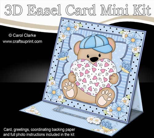 3D Easel Card Mini Kit - Cute Little Teddy Bear