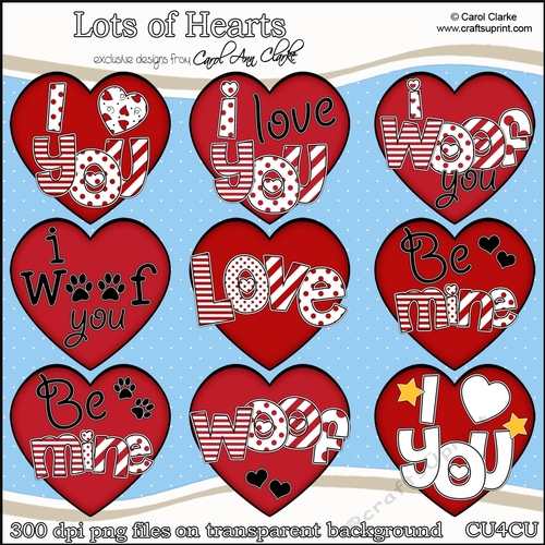 Lots of Hearts - CU4CU Digital Clip Art Set