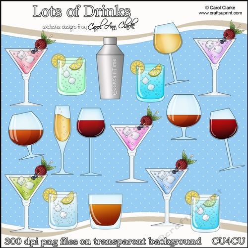 Lots of Drinks - CU4CU Digital Clip Art Set