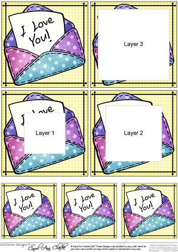 I Love You Patchwork Envelope - Tunnel Topper