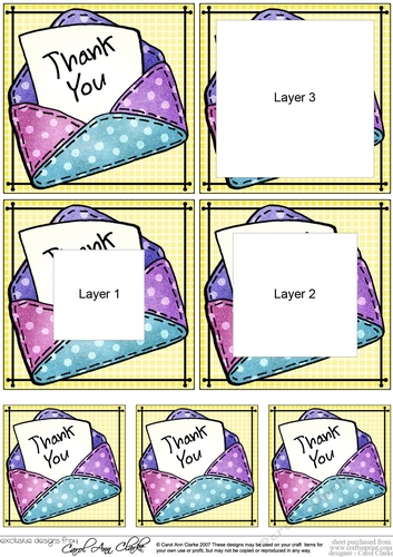Thank You Patchwork Envelope - Tunnel Topper