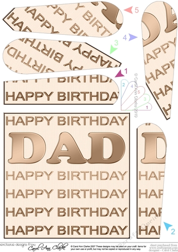 Birthday Dad - Fan Pyramage Topper