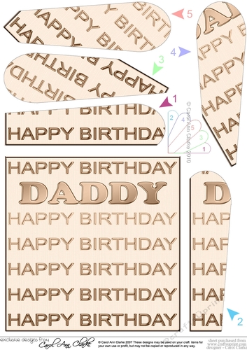 Birthday Daddy - Fan Pyramage Topper