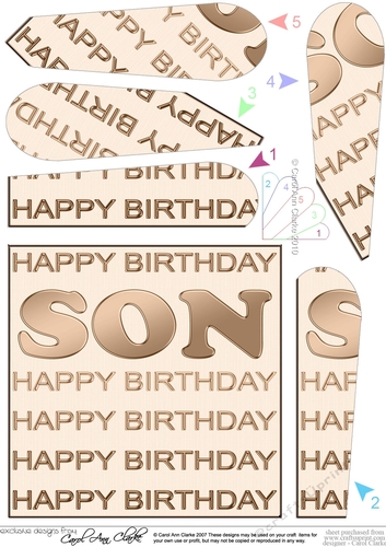 Birthday Son - Fan Pyramage Topper