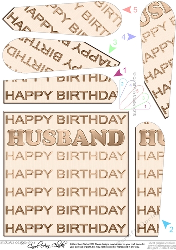 Birthday Husband - Fan Pyramage Topper