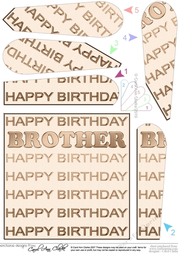 Birthday Brother - Fan Pyramage Topper