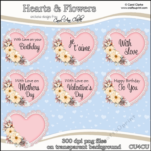 Hearts & Flowers - CU4CU Digital Clip Art Set