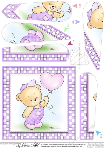 Cute Hunney Bear Robert has a Balloon - Twisted Tunnel Topper