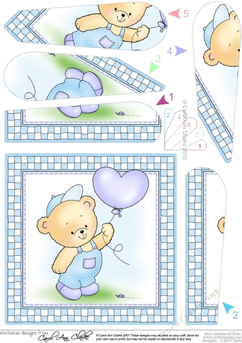 Cute Hunney Bear Robert has a Balloon - Twisted Tunnel Topper