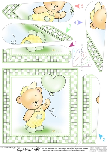 Cute Hunney Bear Robert has a Balloon - Twisted Tunnel Topper
